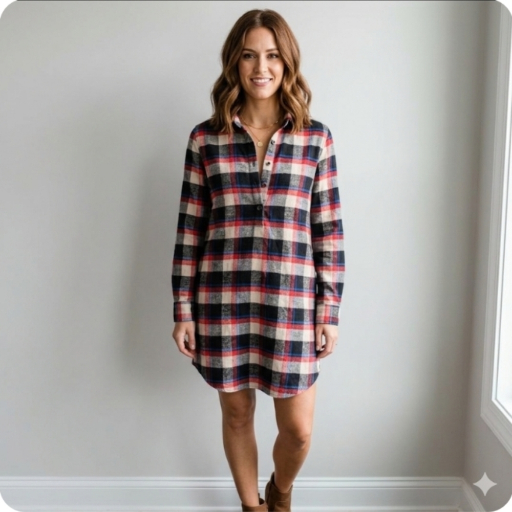 Forever 21 Flannel Henley Tunic